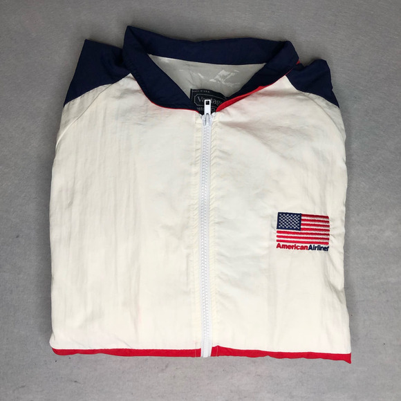 Vintage American Airlines Red White Blue Windbreaker Size L‎ Excellent Condition - Picture 10 of 12